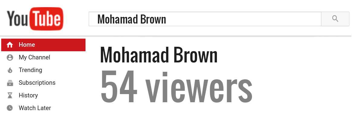 Mohamad Brown youtube subscribers