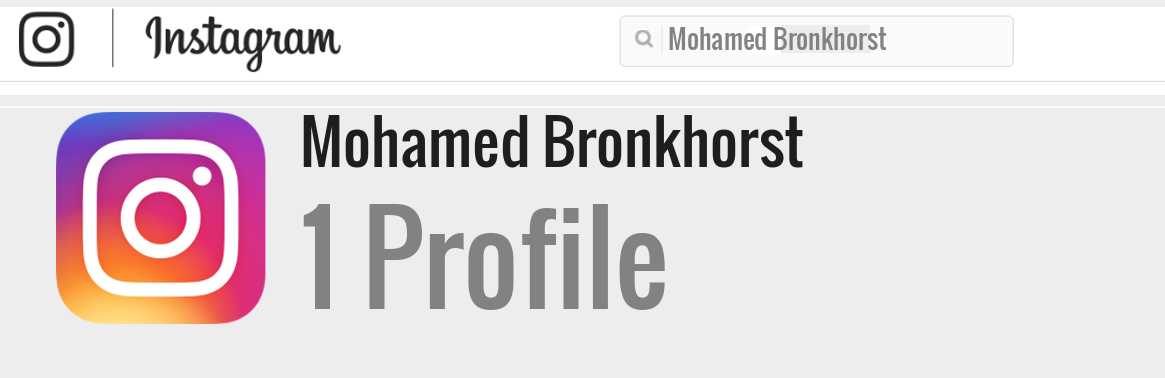 Mohamed Bronkhorst instagram account
