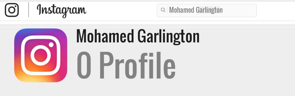 Mohamed Garlington instagram account