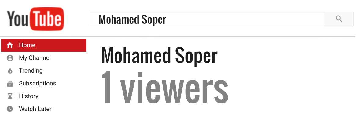 Mohamed Soper youtube subscribers