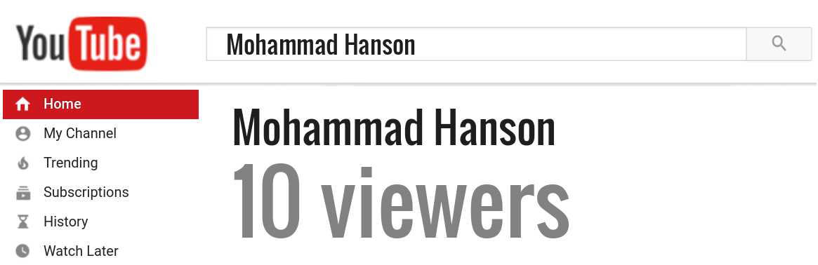 Mohammad Hanson youtube subscribers