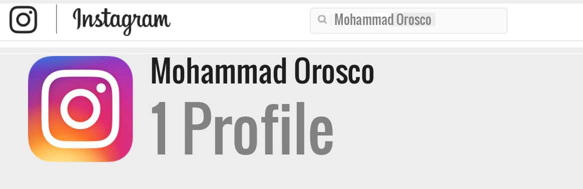 Mohammad Orosco instagram account