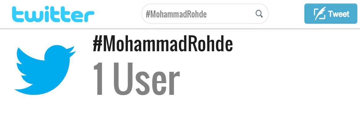 Mohammad Rohde twitter account