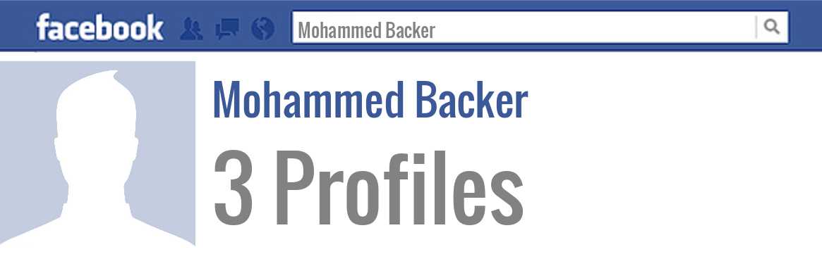 Mohammed Backer facebook profiles