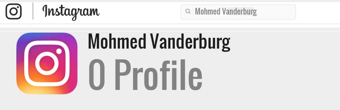Mohmed Vanderburg instagram account