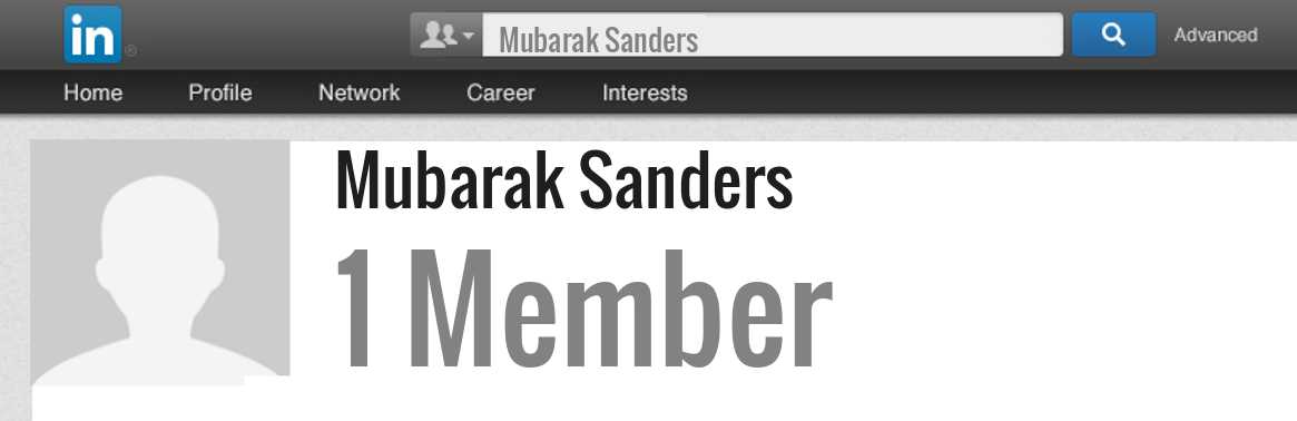 Mubarak Sanders linkedin profile