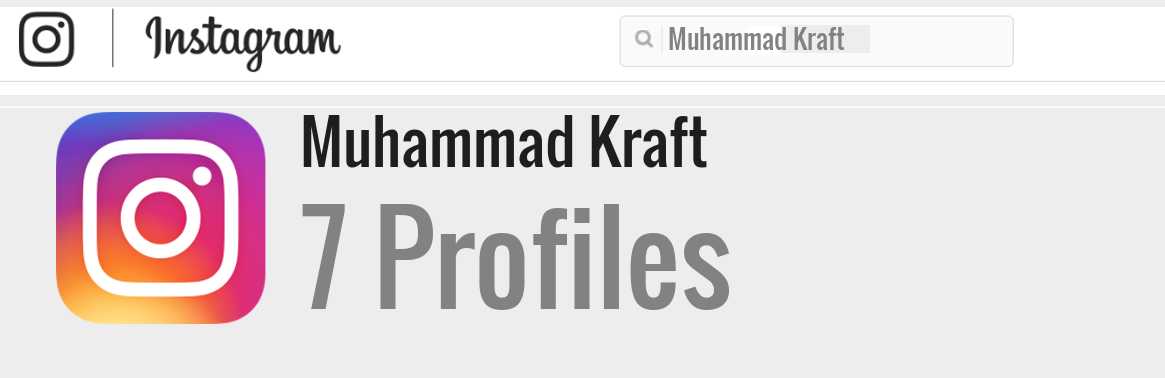 Muhammad Kraft instagram account