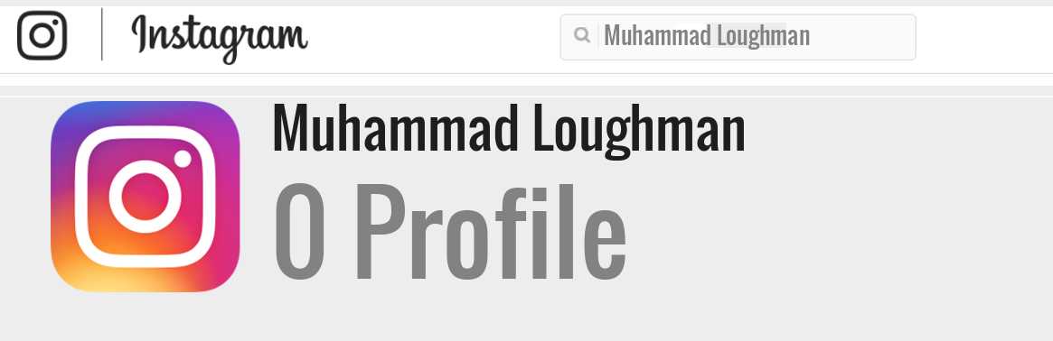 Muhammad Loughman instagram account