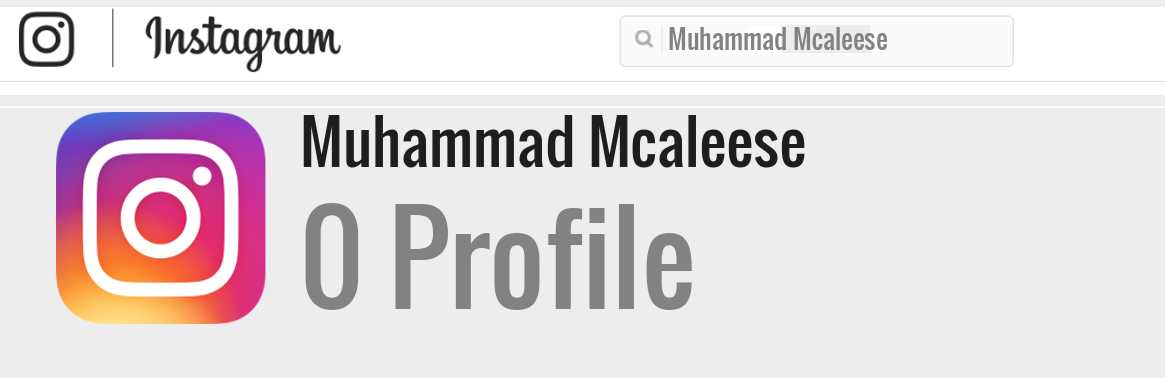 Muhammad Mcaleese instagram account
