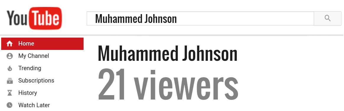 Muhammed Johnson youtube subscribers