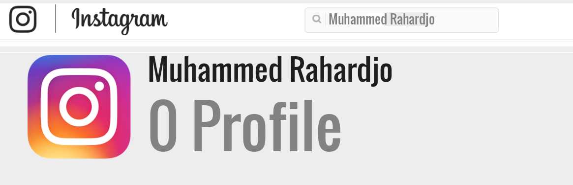 Muhammed Rahardjo instagram account