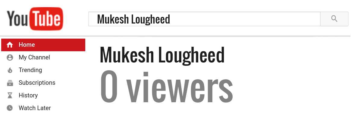 Mukesh Lougheed youtube subscribers