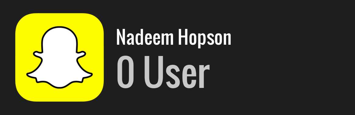 Nadeem Hopson snapchat