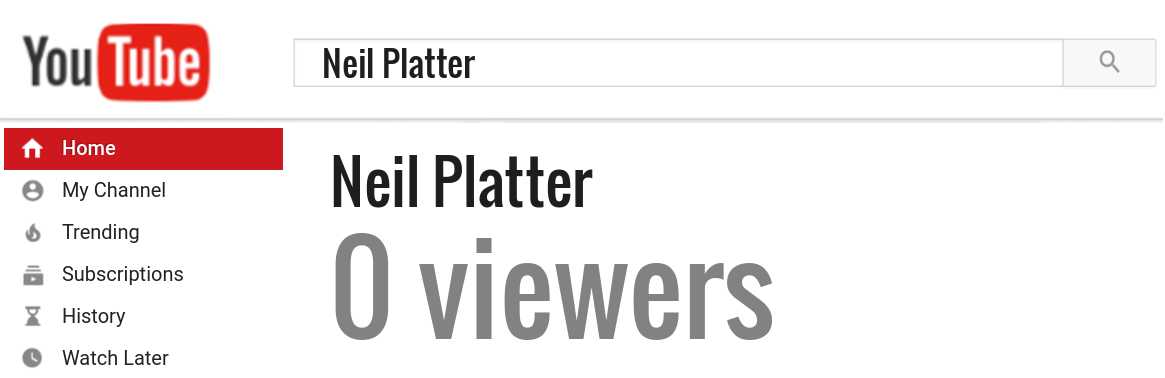 Neil Platter youtube subscribers