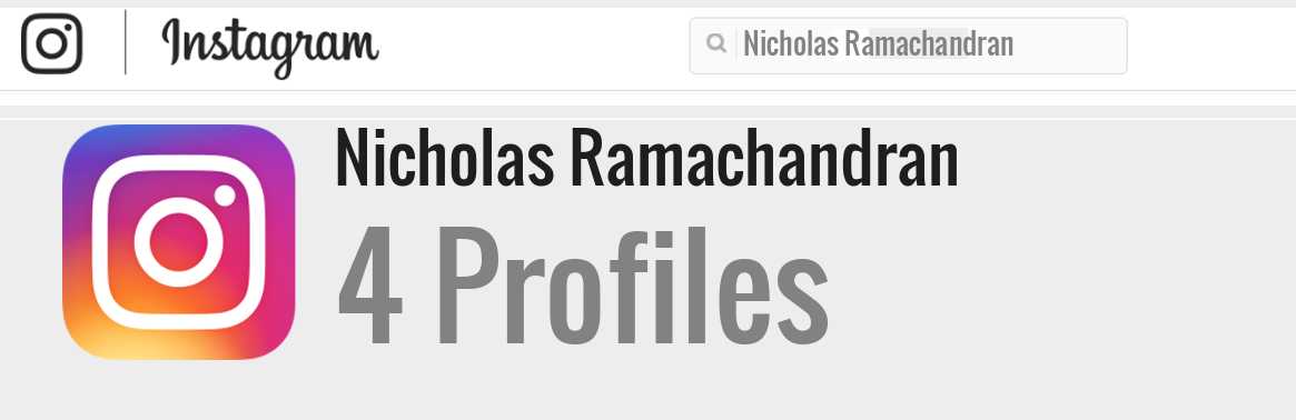 Nicholas Ramachandran instagram account