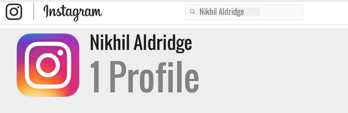 Nikhil Aldridge instagram account