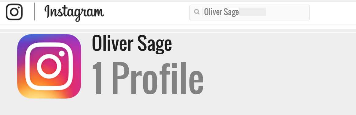 Oliver Sage instagram account