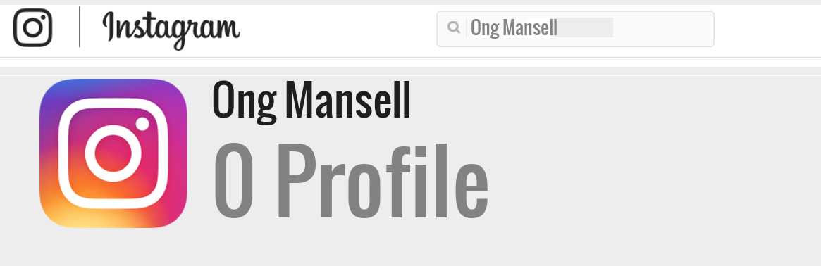 Ong Mansell instagram account