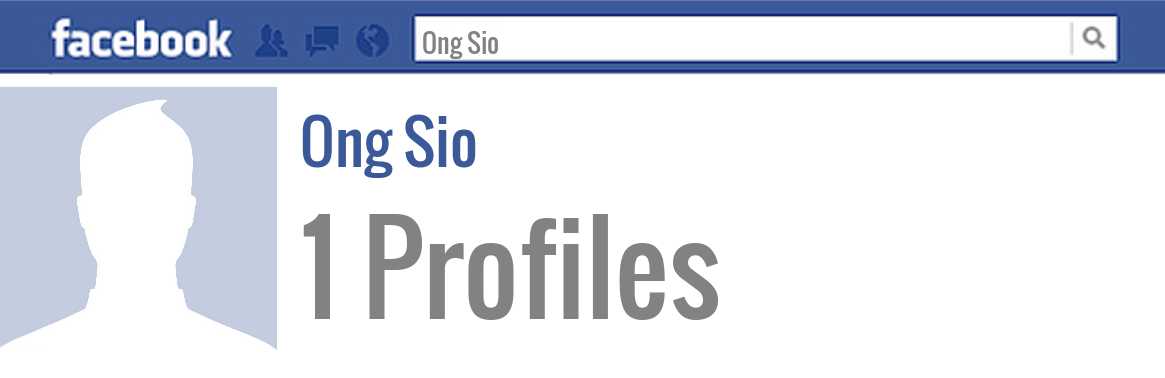 Ong Sio facebook profiles