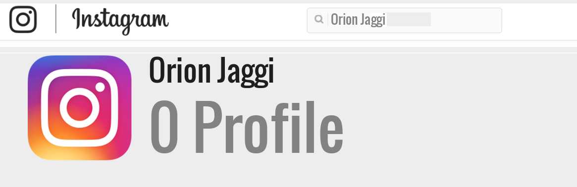 Orion Jaggi instagram account