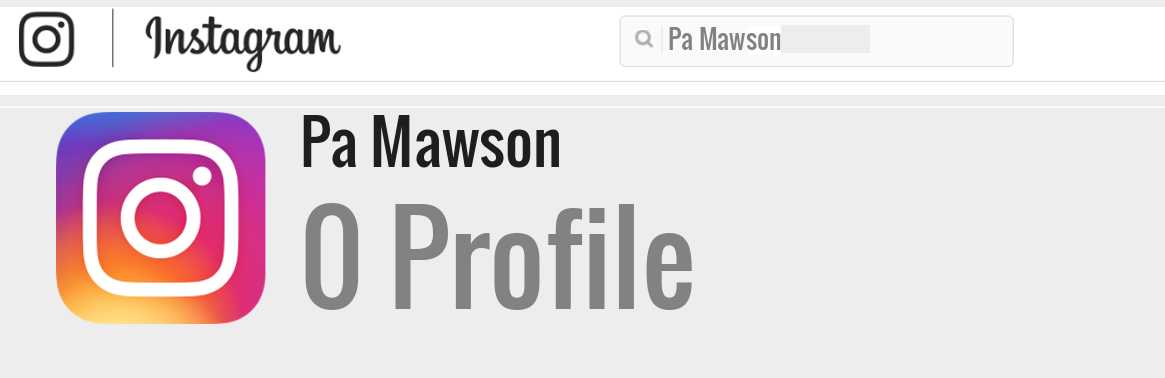Pa Mawson instagram account