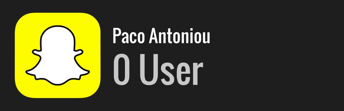 Paco Antoniou snapchat