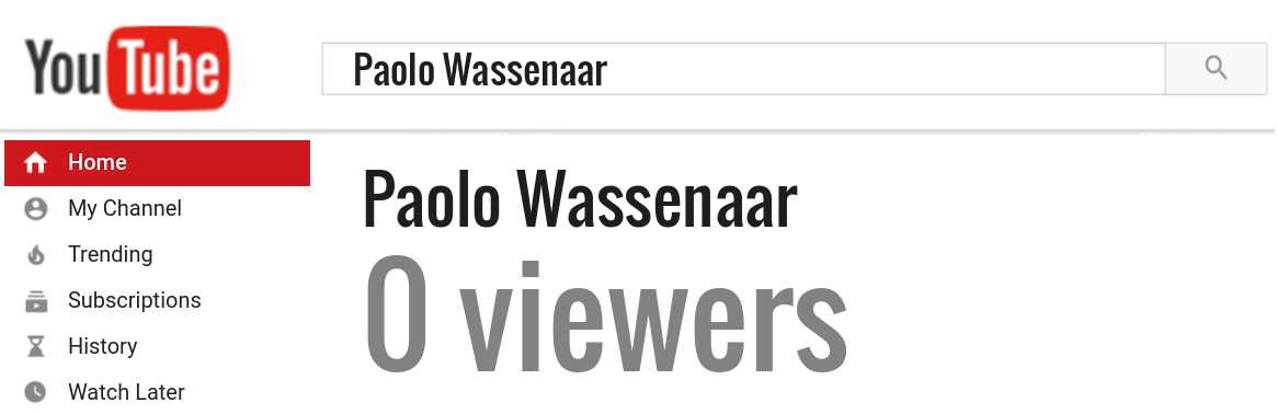 Paolo Wassenaar youtube subscribers