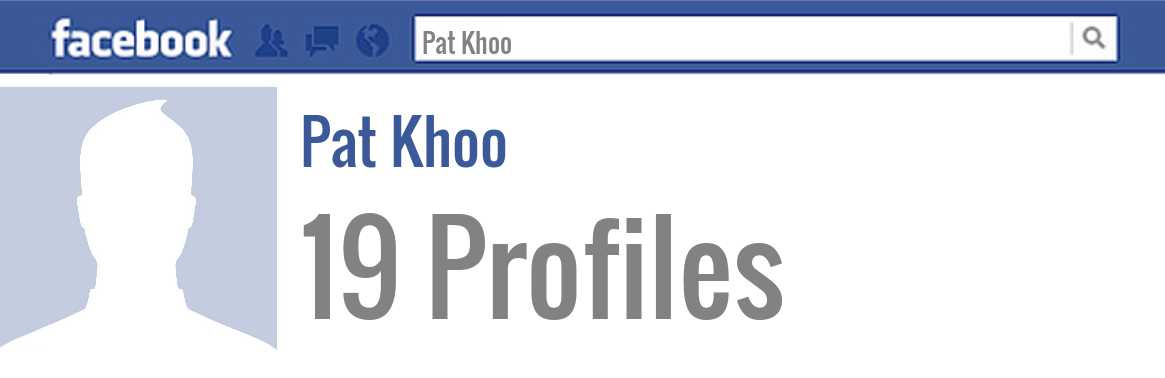 Pat Khoo facebook profiles
