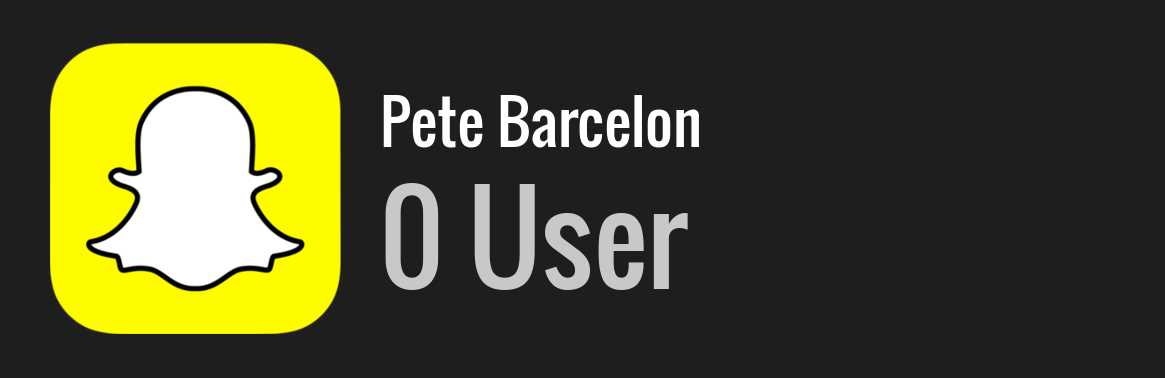 Pete Barcelon snapchat