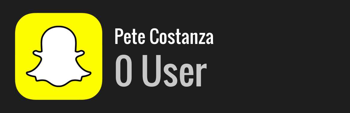 Pete Costanza snapchat