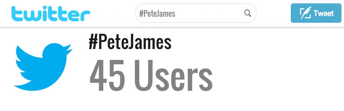 Pete James twitter account