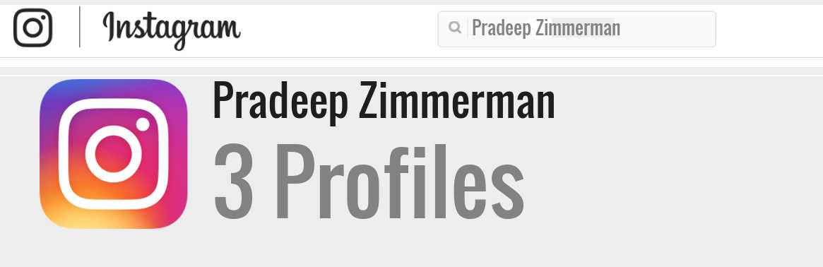 Pradeep Zimmerman instagram account