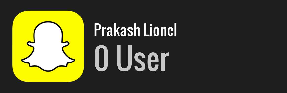 Prakash Lionel snapchat