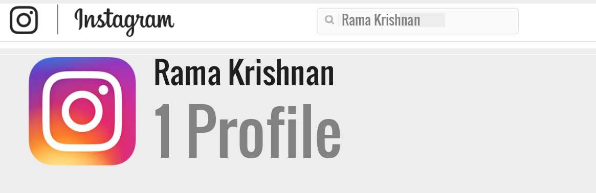 Rama Krishnan instagram account