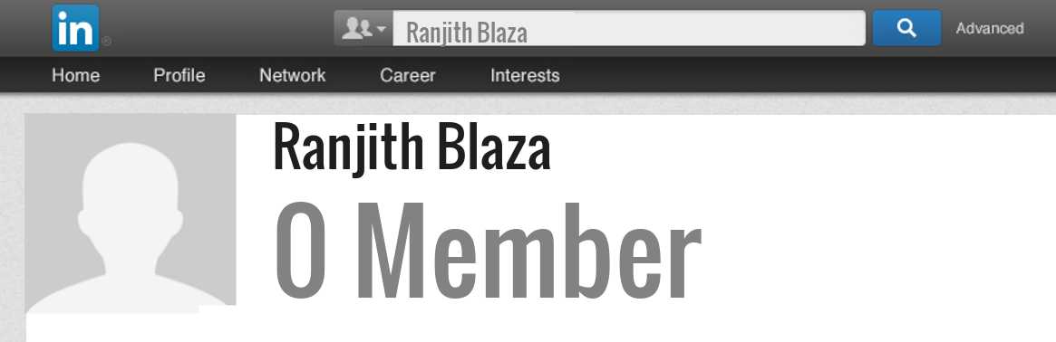 Ranjith Blaza linkedin profile