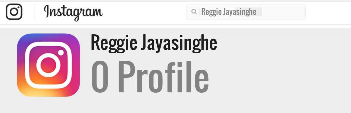 Reggie Jayasinghe instagram account
