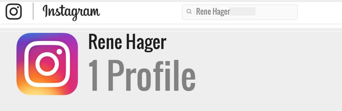 Rene Hager instagram account