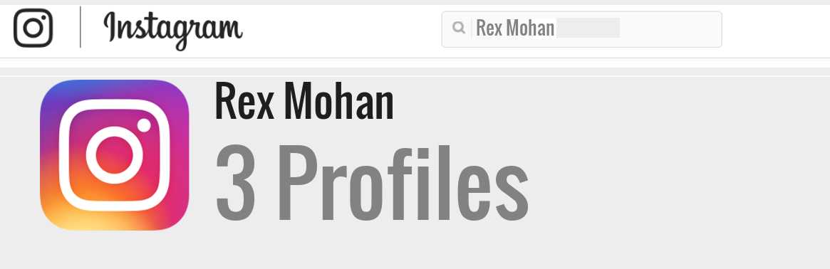 Rex Mohan instagram account