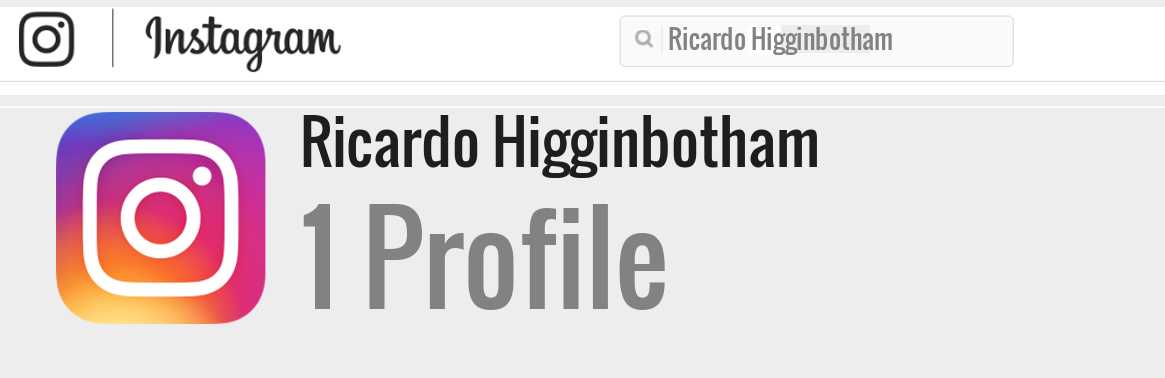 Ricardo Higginbotham instagram account