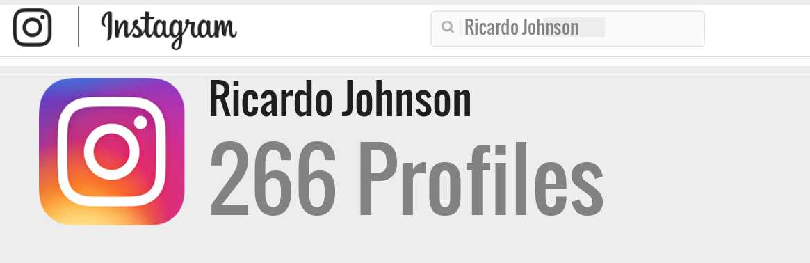 Ricardo Johnson instagram account