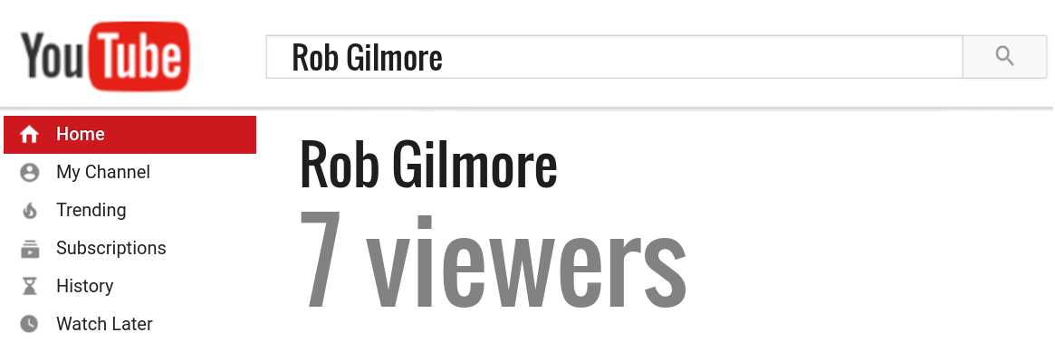 Rob Gilmore youtube subscribers