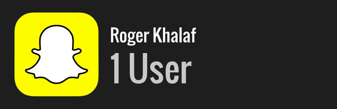 Roger Khalaf snapchat