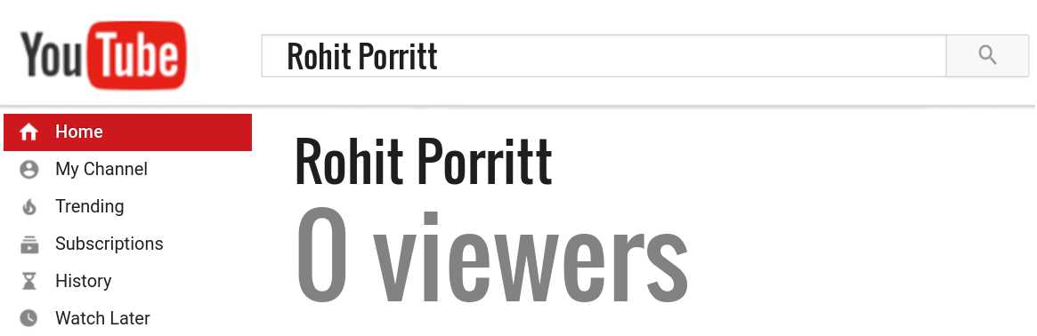 Rohit Porritt youtube subscribers