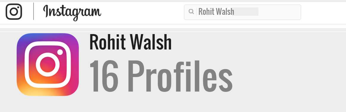 Rohit Walsh instagram account
