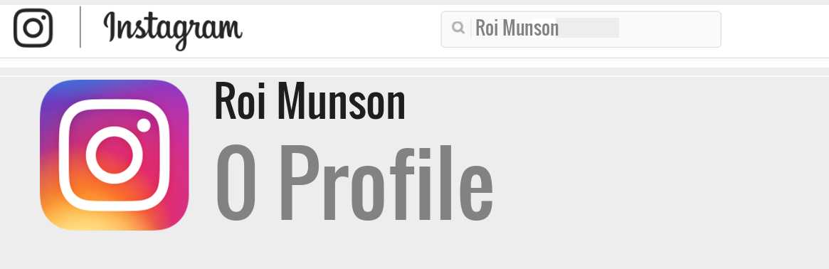 Roi Munson instagram account