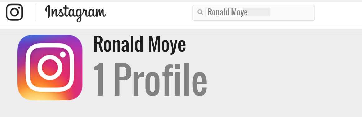 Ronald Moye instagram account