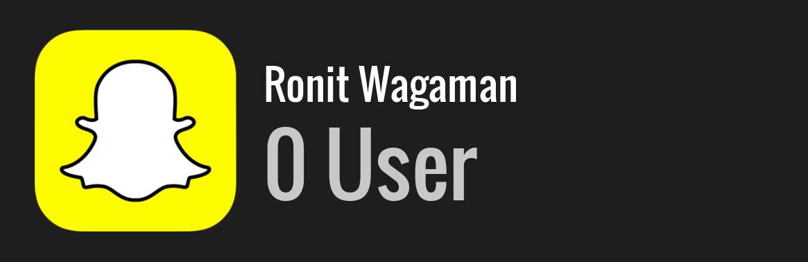 Ronit Wagaman snapchat