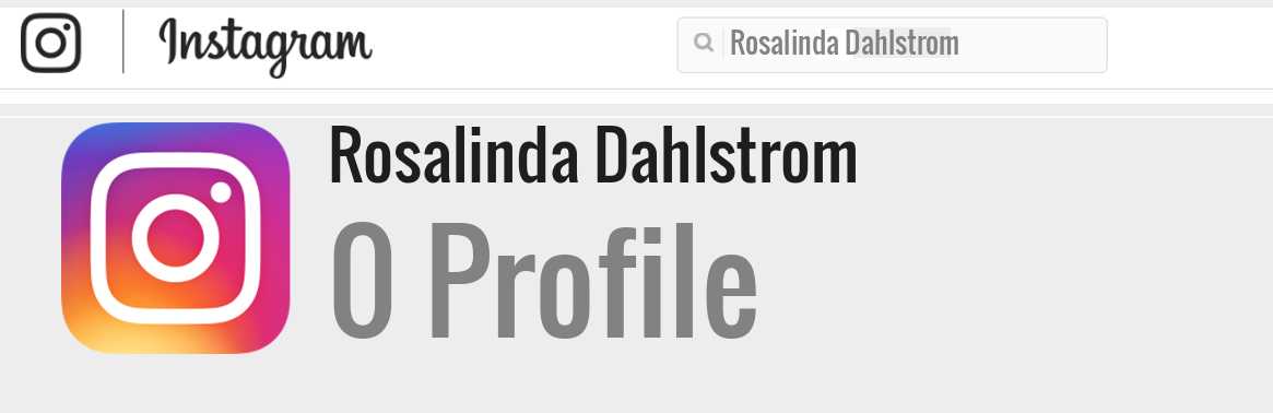 Rosalinda Dahlstrom instagram account