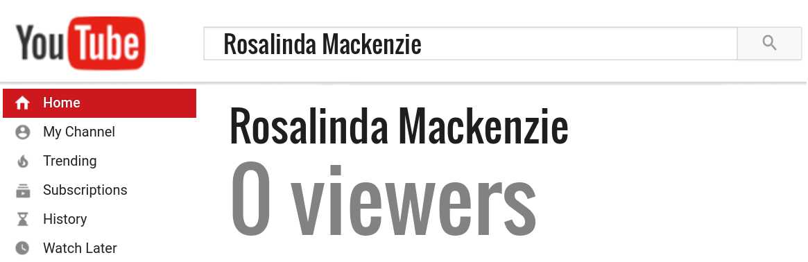 Rosalinda Mackenzie youtube subscribers