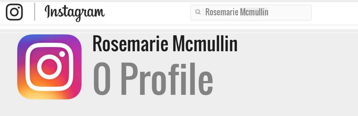 Rosemarie Mcmullin instagram account
